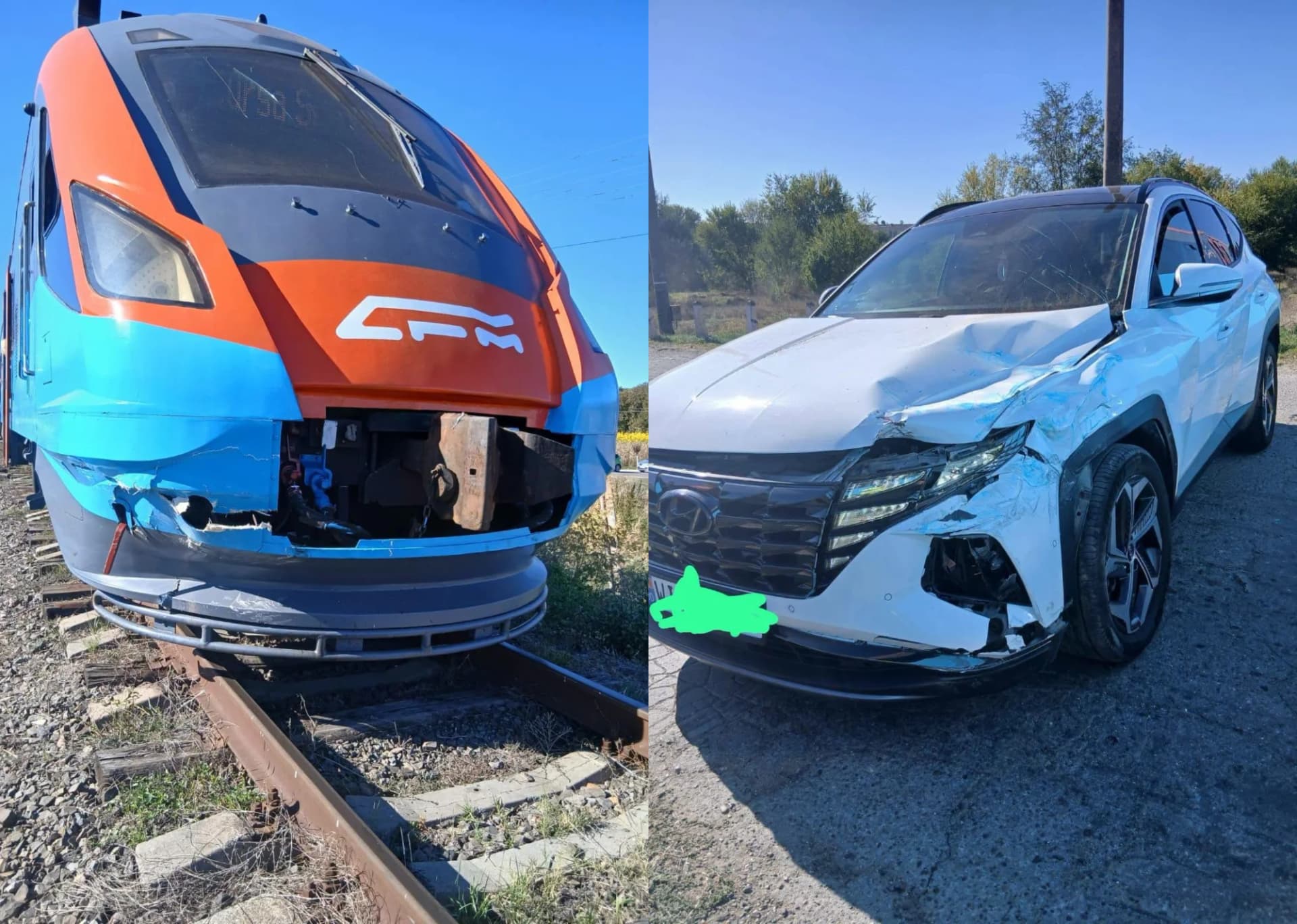 Un automobil, lovit de trenul Chișinău–Bulboaca pe segmentul feroviar Revaca–Mereni